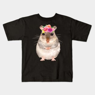 Cute Floral Hamster Lovers Gift Idea Kids T-Shirt